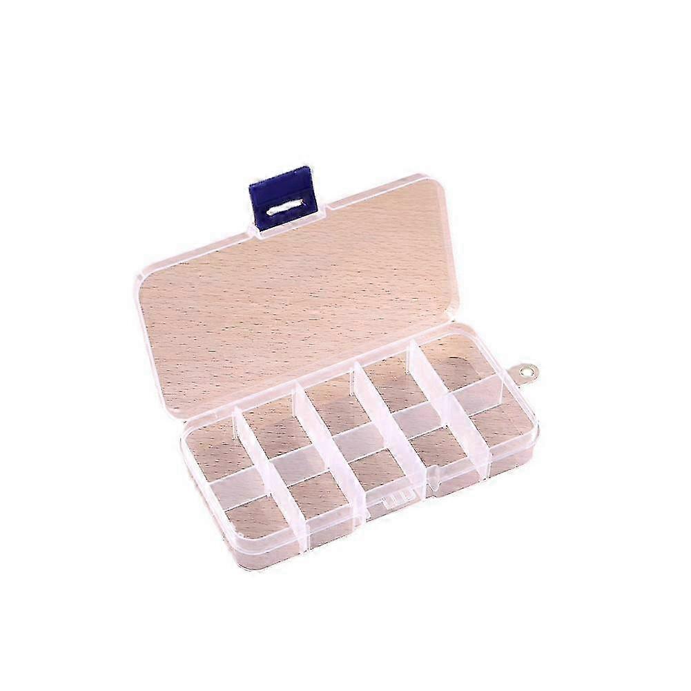 Flip-Cover 10-Grid Plastic Storage Tray