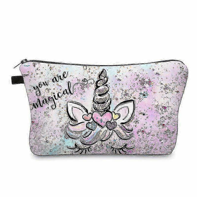 Festive Printed Canvas Cosmetic Pouch