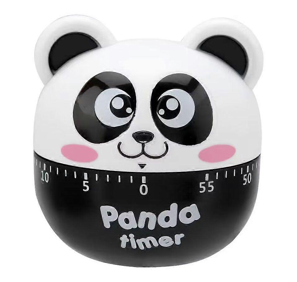 Mechanical Electrical Cute Cartoon Panda Shape Kitchen Timer Animal Reminder Countdown Timer for Cooking Timing Tool(1pc, black and white)