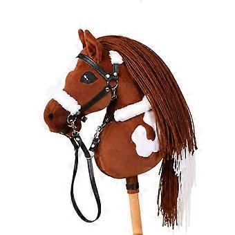 Soft Hobby Horse on a Wooden Stick Soft Soft Stick Steed for Playroom