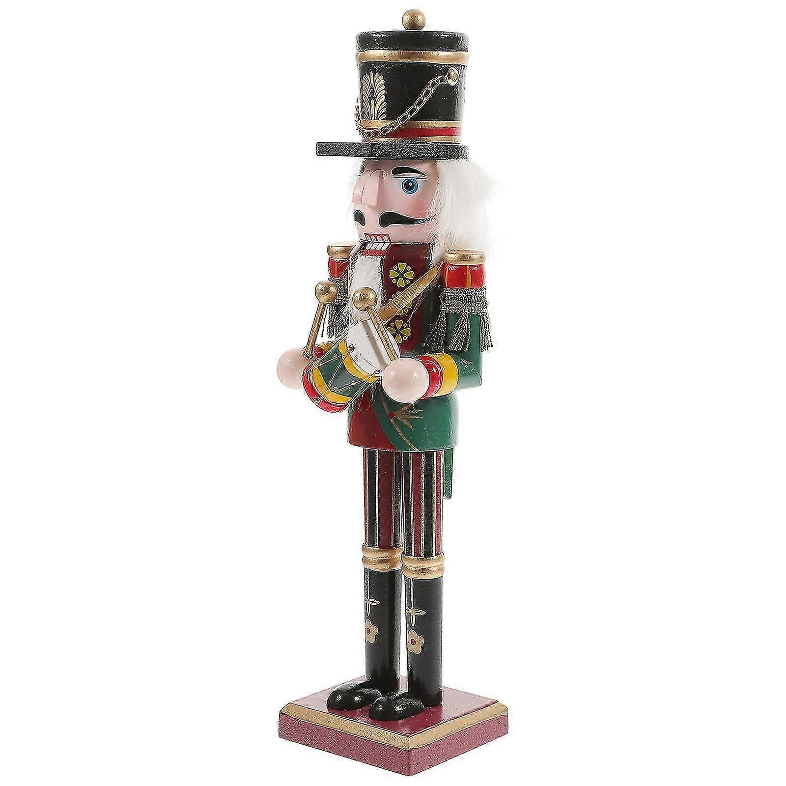 Christmas Nutcracker Ornament Wooden Nutcracker Decor for Decor 2Pcs