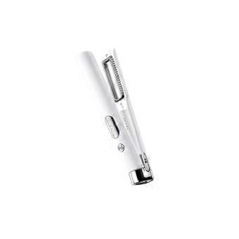 Portable Heated Hair Styling Comb with LCD Temperature Display, Comb Teeth, and USB C Charging for Focused Touch-Ups  White