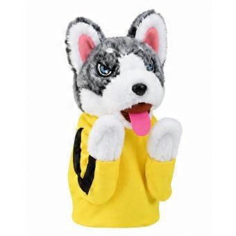 New Plush doll with Sound, Husky Boxing Interactive Plush Toy Kung Fu Dog Sound Boxing Toy, Boxing Dog Interactive Hand Puppet