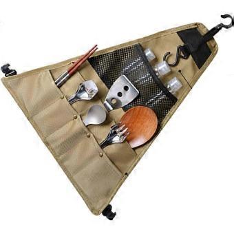 Camping Storage Bag,Portable Triangular Oxford Tableware Organizer Hanging for Outdoor Picnic(33.5x39cm/13.2x15.4in)_yzae