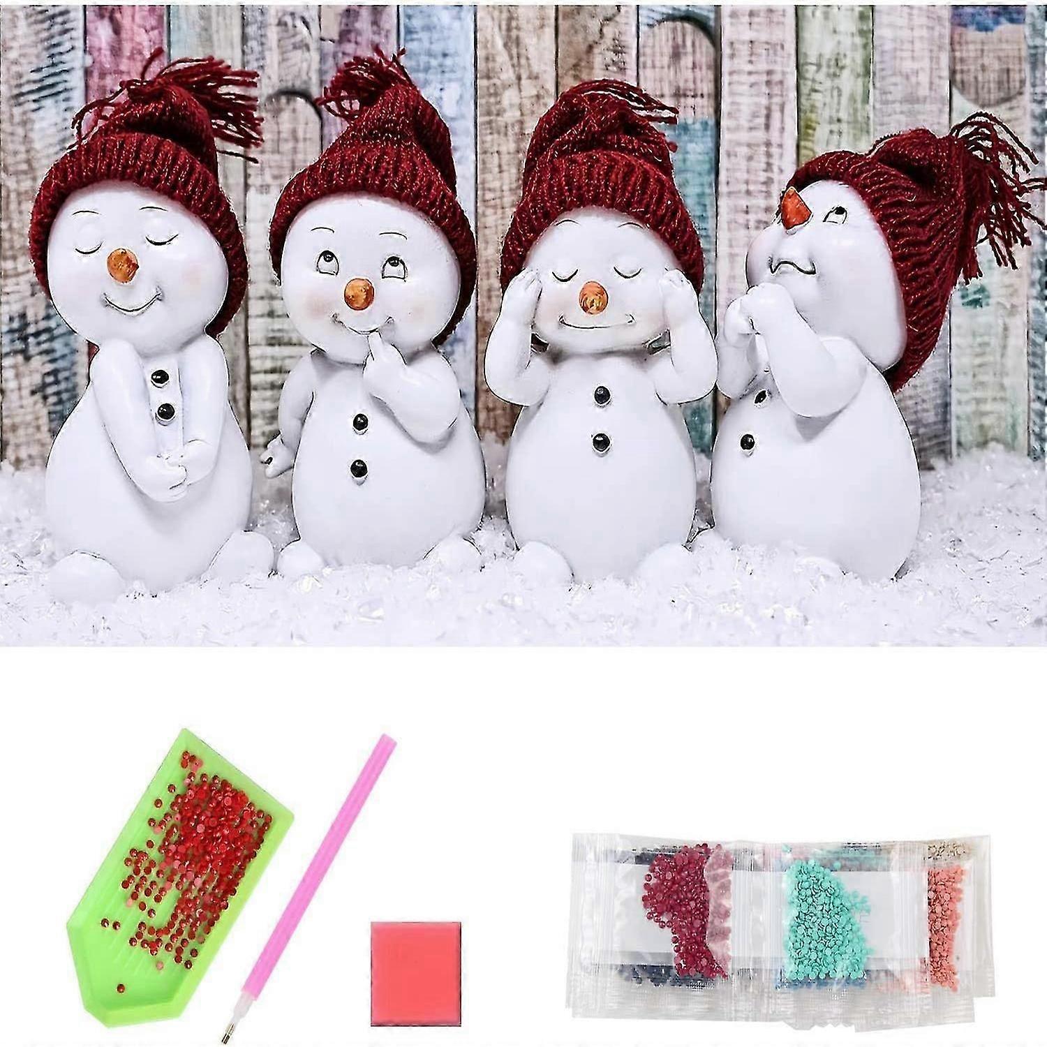 DIY Gray Snowman 5D Diamond Art