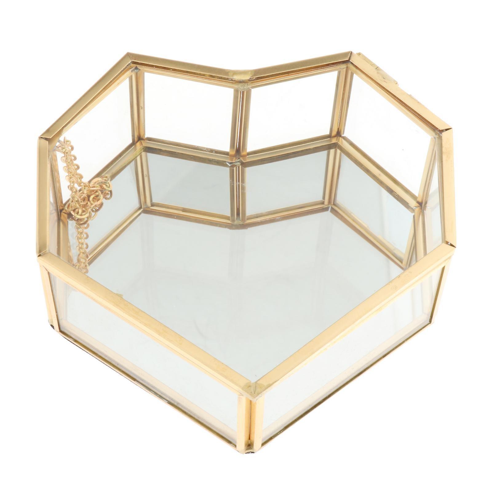 Glas Gold Tablett Schmuck Kosmetik Box