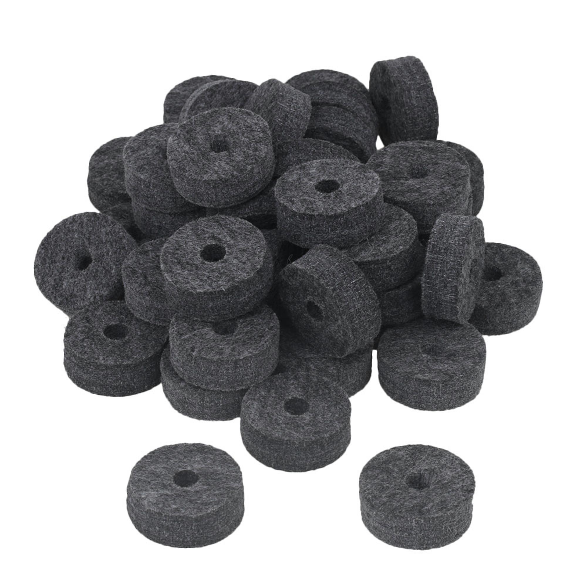 100 Pieces Soft Cymbal Felt Washers Drum Beater Felt Kit 3.5x1.5cm