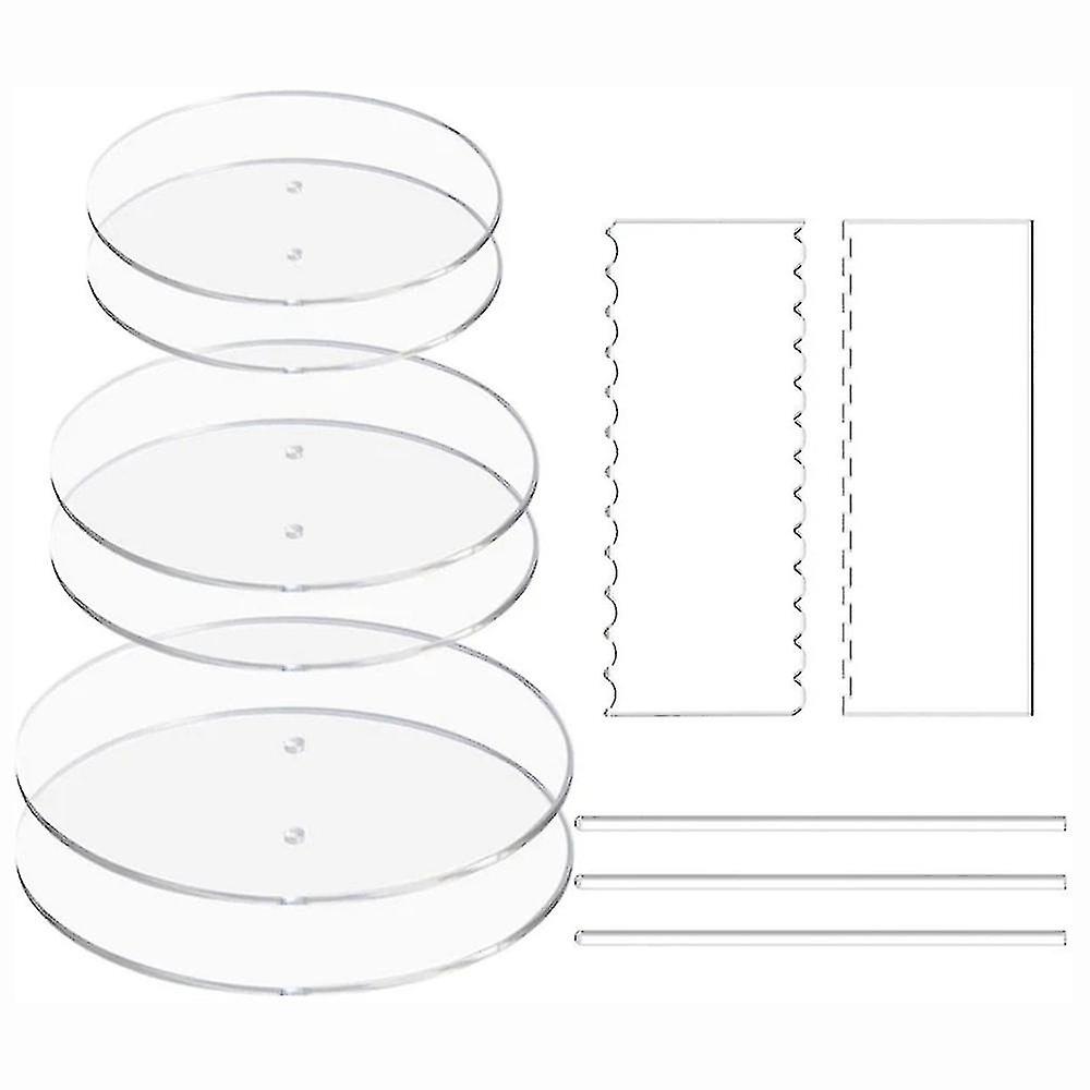 Transparent Acrylic Round Cake Pan Set Cream Cake Baking Craft Tool Cake Decorating Tools Baking Ac