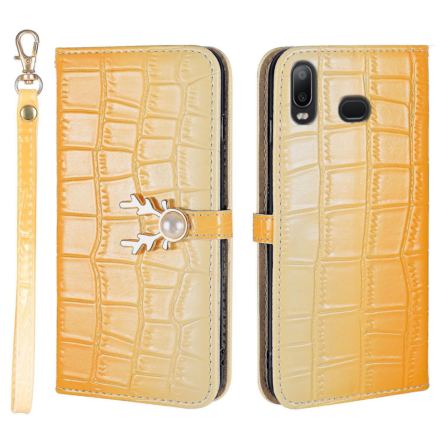 Elk Pattern Phone Case For Samsung Galaxy A10s With Card Holder, Lanyard, Pu Leather Material, Wallet Function, Corner Fall Protection