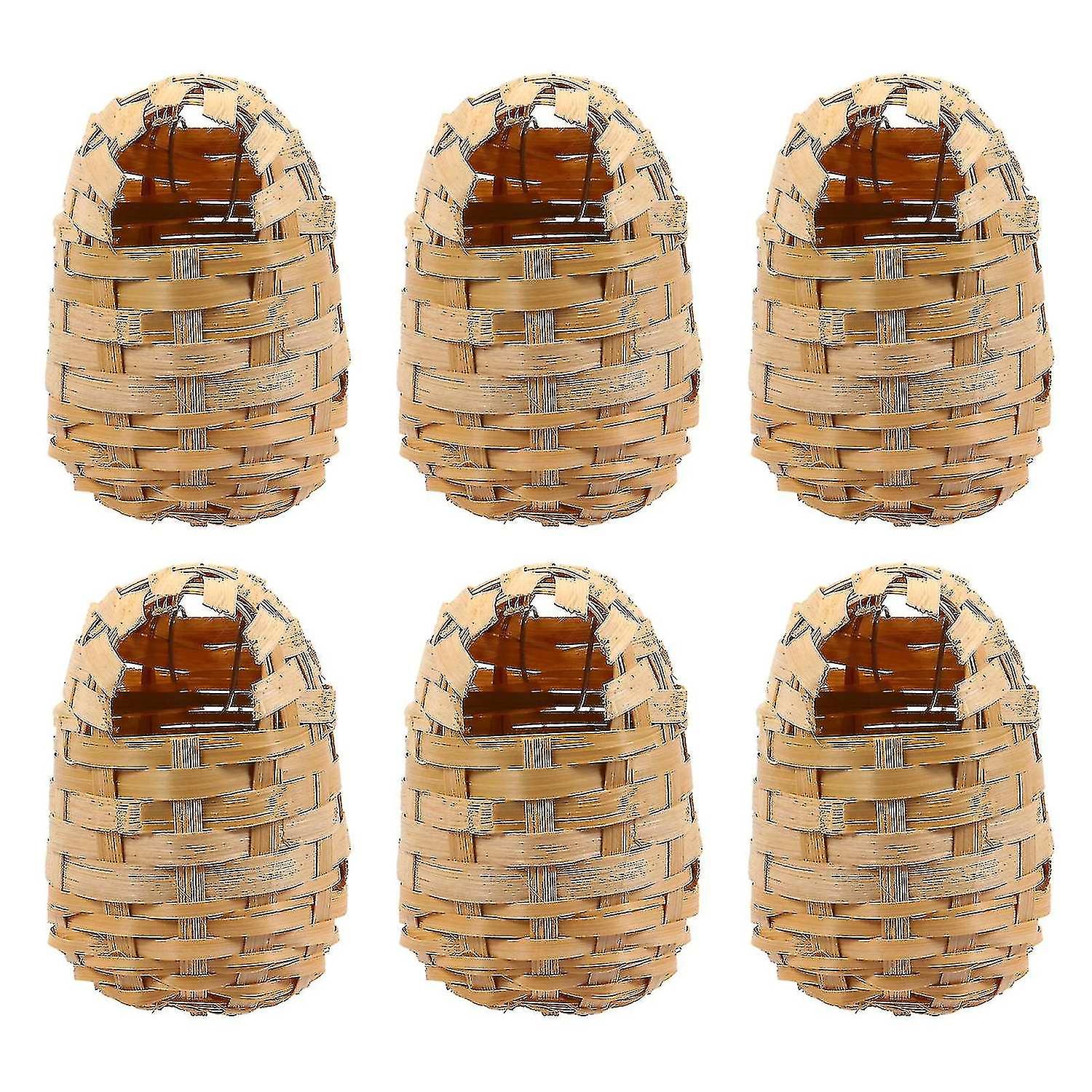 6pcs Wild Birds Resting Place Handwoven Birds Nest Winter Bird House with Hooks