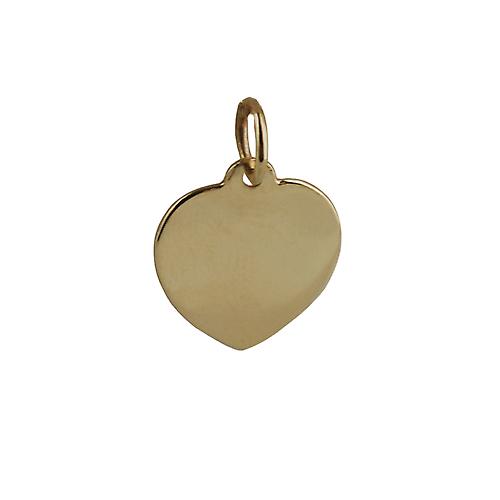 9ct Gold 14x14mm plain Heart Disc