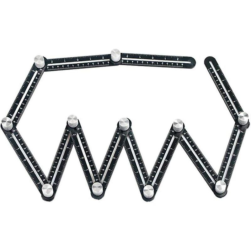 Multi-Angle Measuring Ruler, Premium Aluminum Alloy Accurate, Layout Tool with Perforated Mold for Builders (1 Ruler), 0.12kg