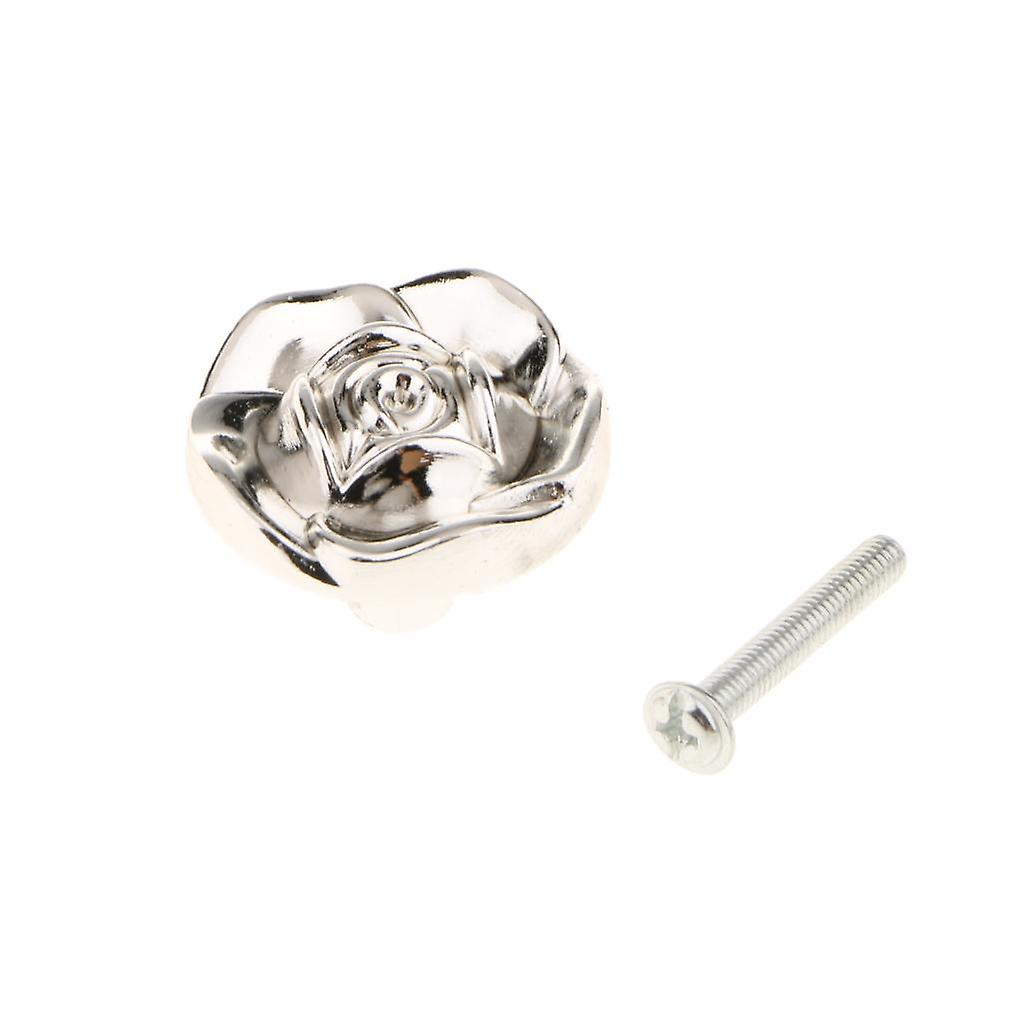 Cabinet Drawer Cupboard Wardrobe Door Roes Pull Knob Handle  1# Silver
