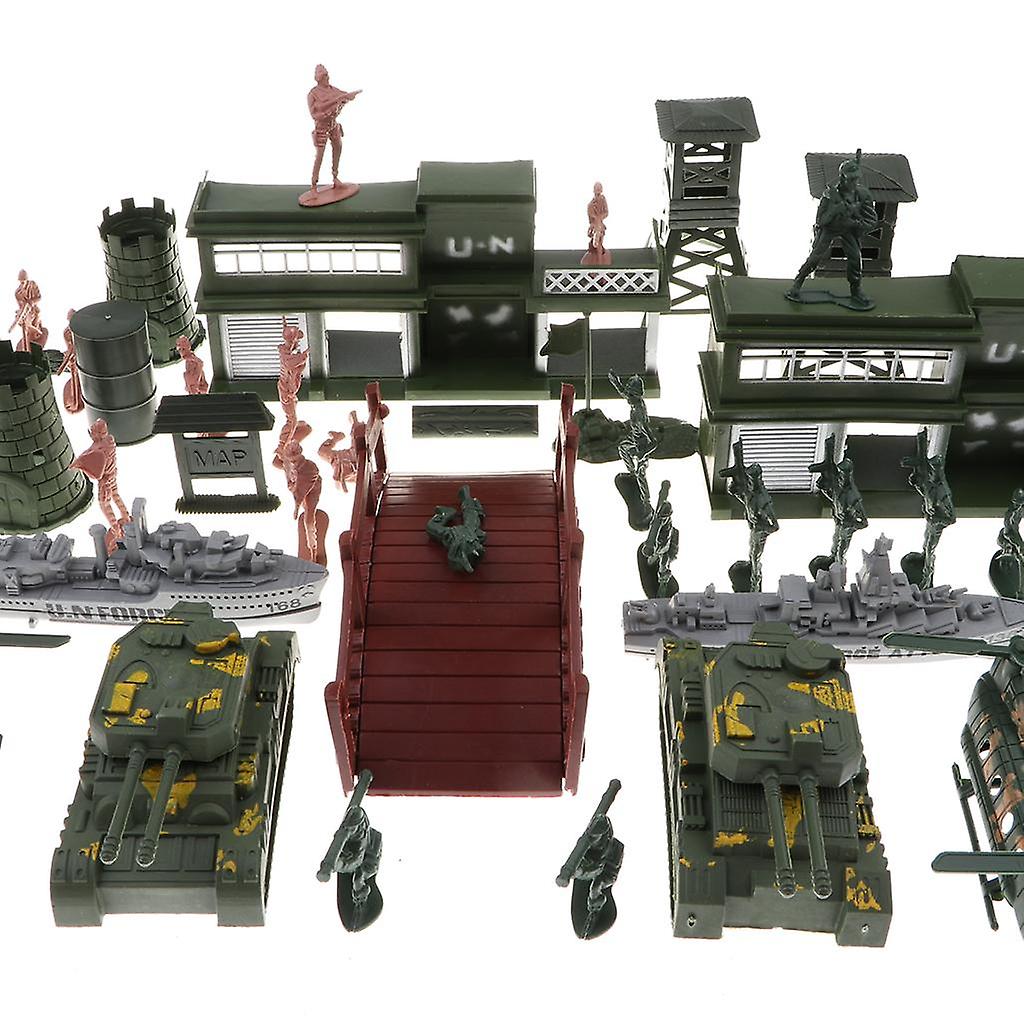 130 Pieces Army Playset Toy 5cm Soldier Army Men Action Figures Kids