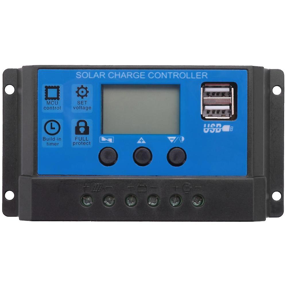 20a 12v 24v Auto Work Pwm Solar Charge Controller With Lcd Dual Usb 5v Output Solar Cell Panel Char