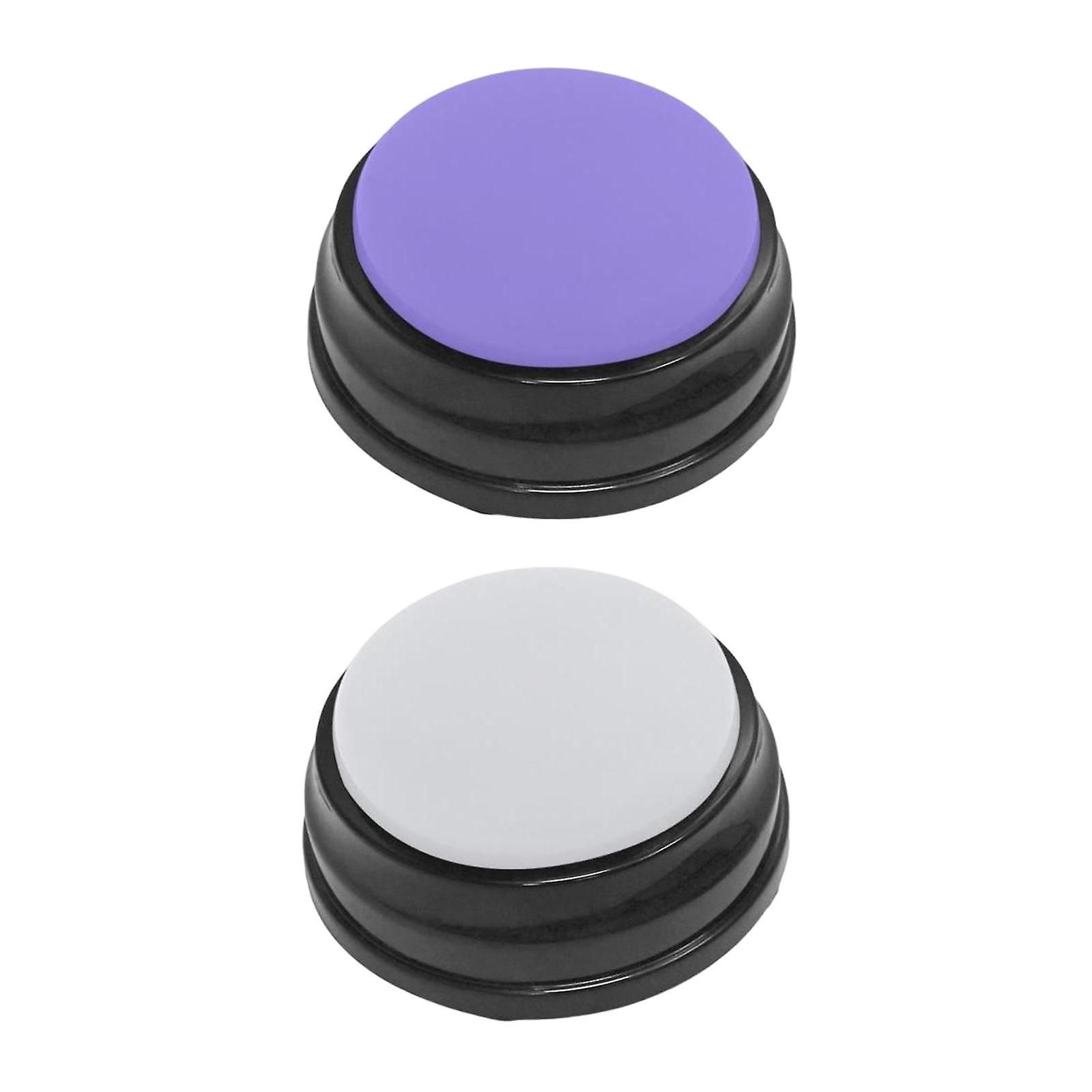 2個の録音可能なサウンドボタン犬のインタラクティブ玩具バイオレットホワイト