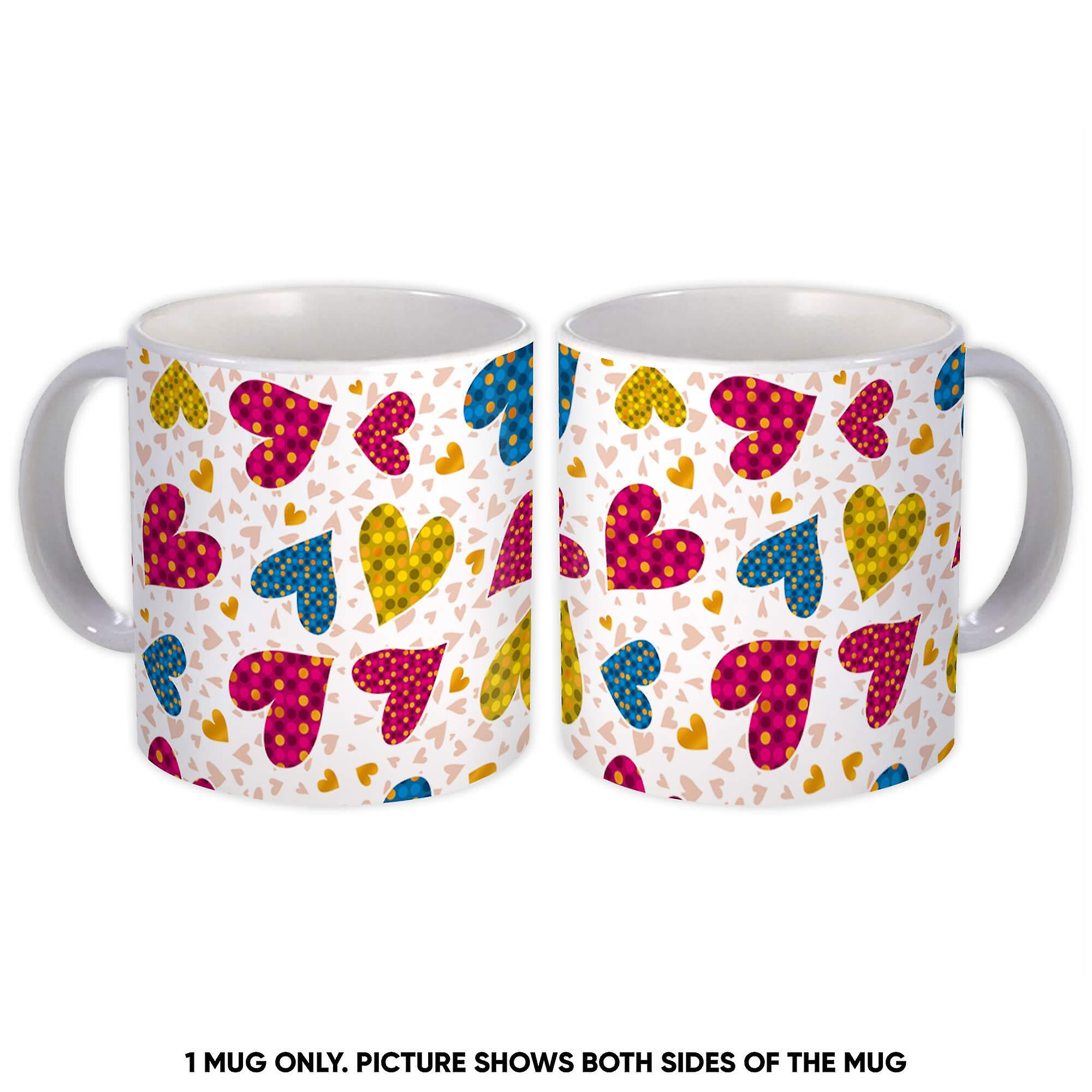 Gift Mug: Polka Dots Hearts Seamless