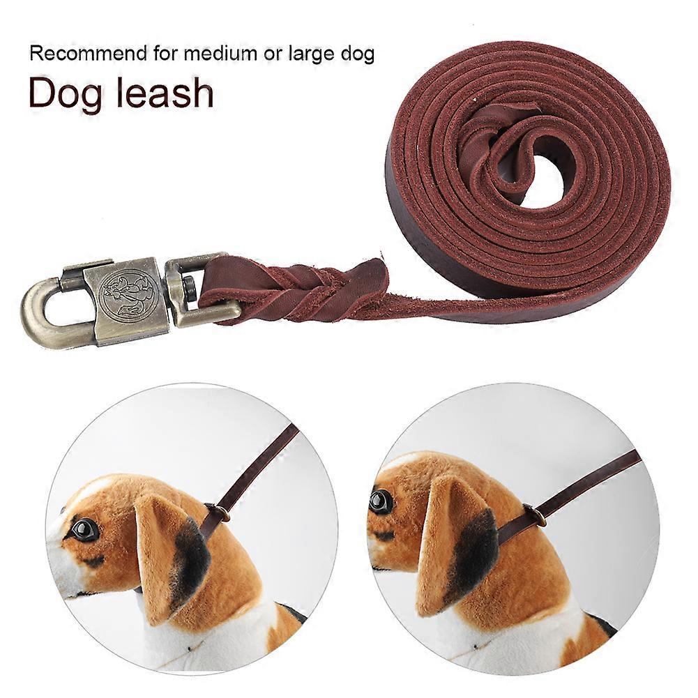 Durable Leather Dog Training Leash Strap for Large Medium Dogs A-B