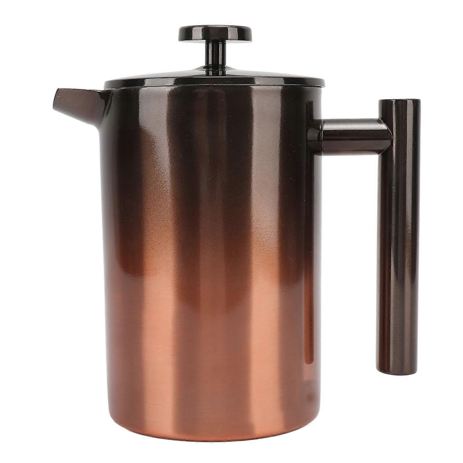 French Press Coffee Tea Maker - Featuring a Double Layer 304 Stainless Steel Filter and Gradient Ramp Design for the Brew(800ML)