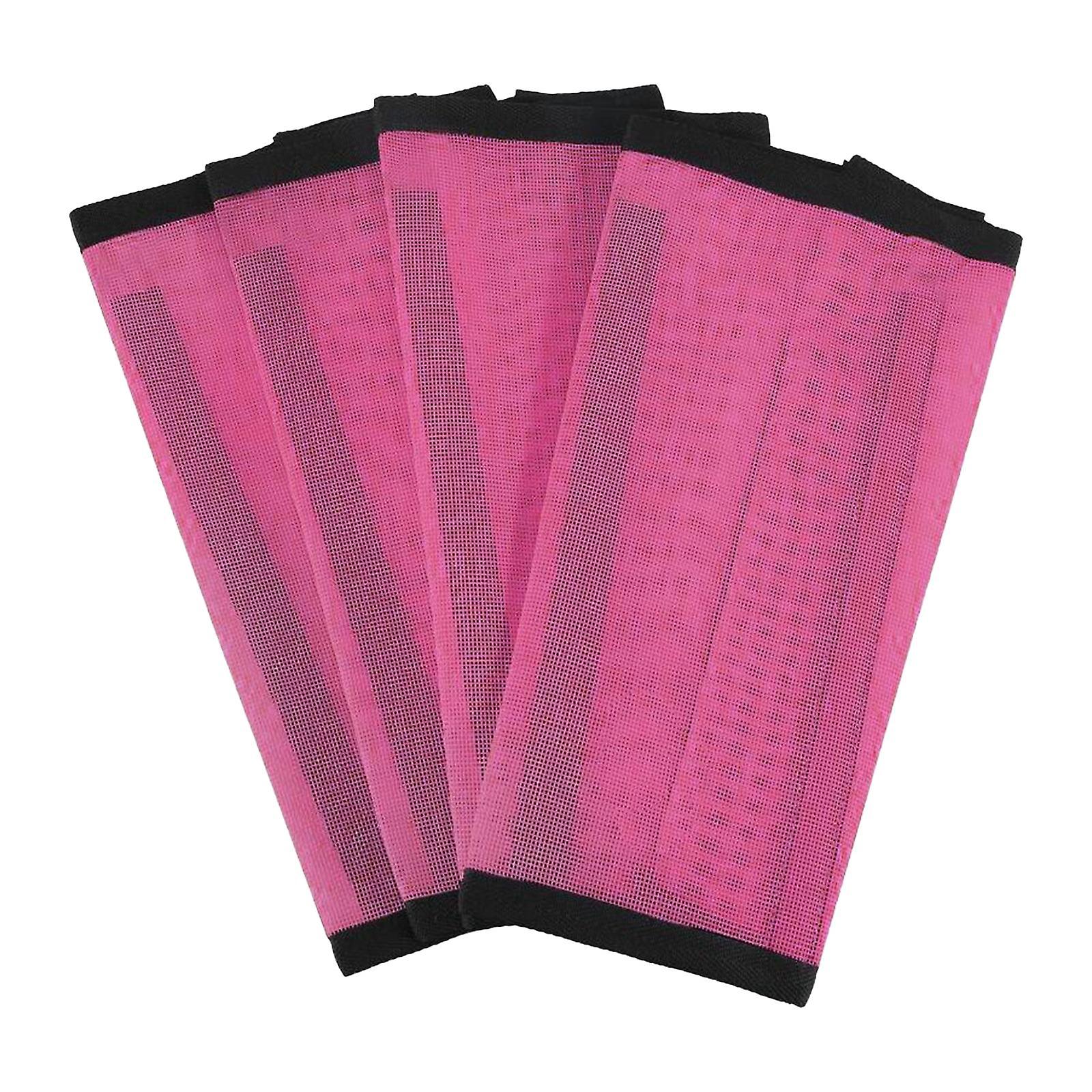 4 Adet Bacak Koruma Koruyucu Dişli At Sinek Bacak Botları Atlama Spor Sürme Koyu Pembe için