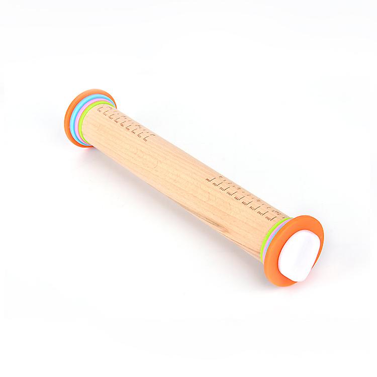Adjustable Solid Wood Rolling Pin To Adjust The Thickness Scale