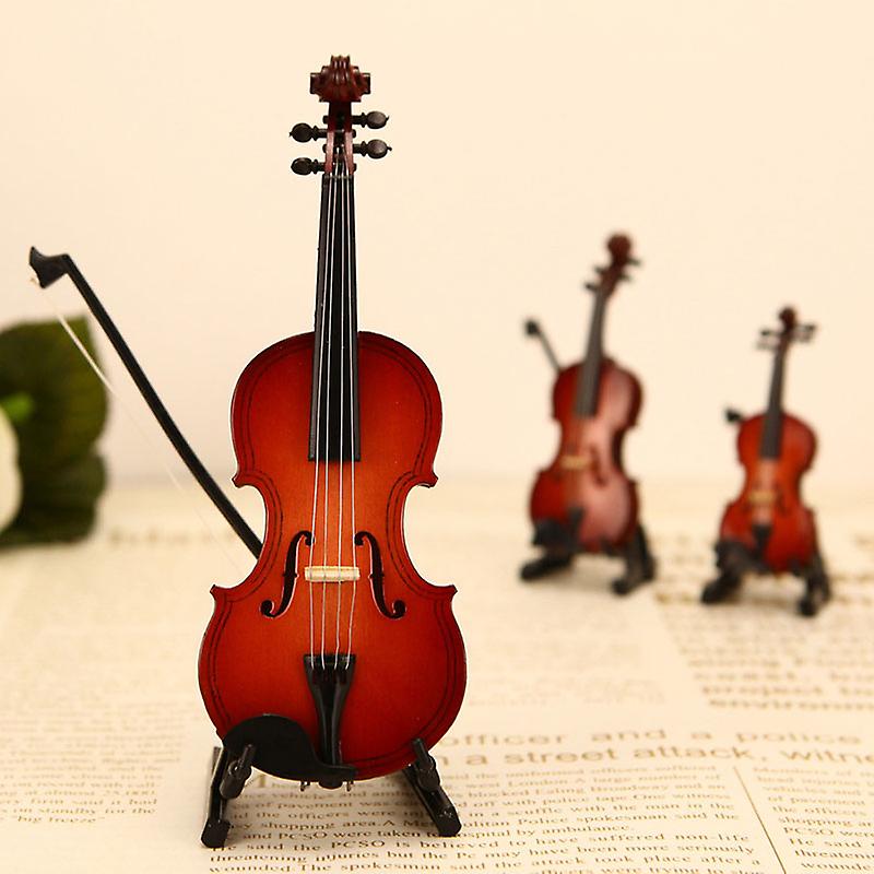 Mini Miniature Violin Model Replica with Stand and Case Mini Musical Instrument Ornaments Decor New