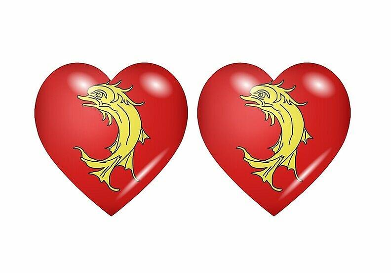 2x Stick sticker flag heart department loire