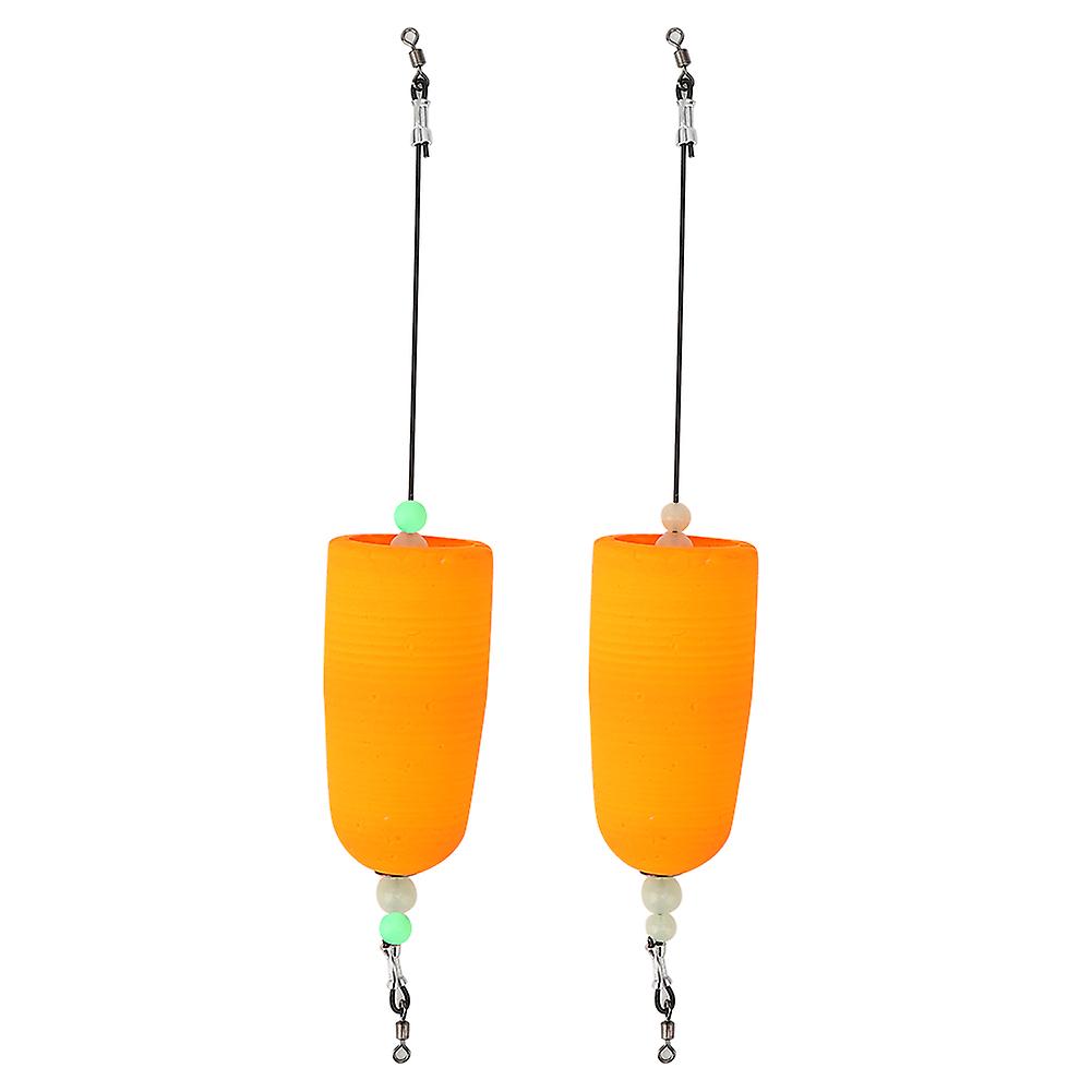 2PCS EPS Bright Orange Lightweight Attractive Fishing Float Replaceable Sea Drift Tool Accessory