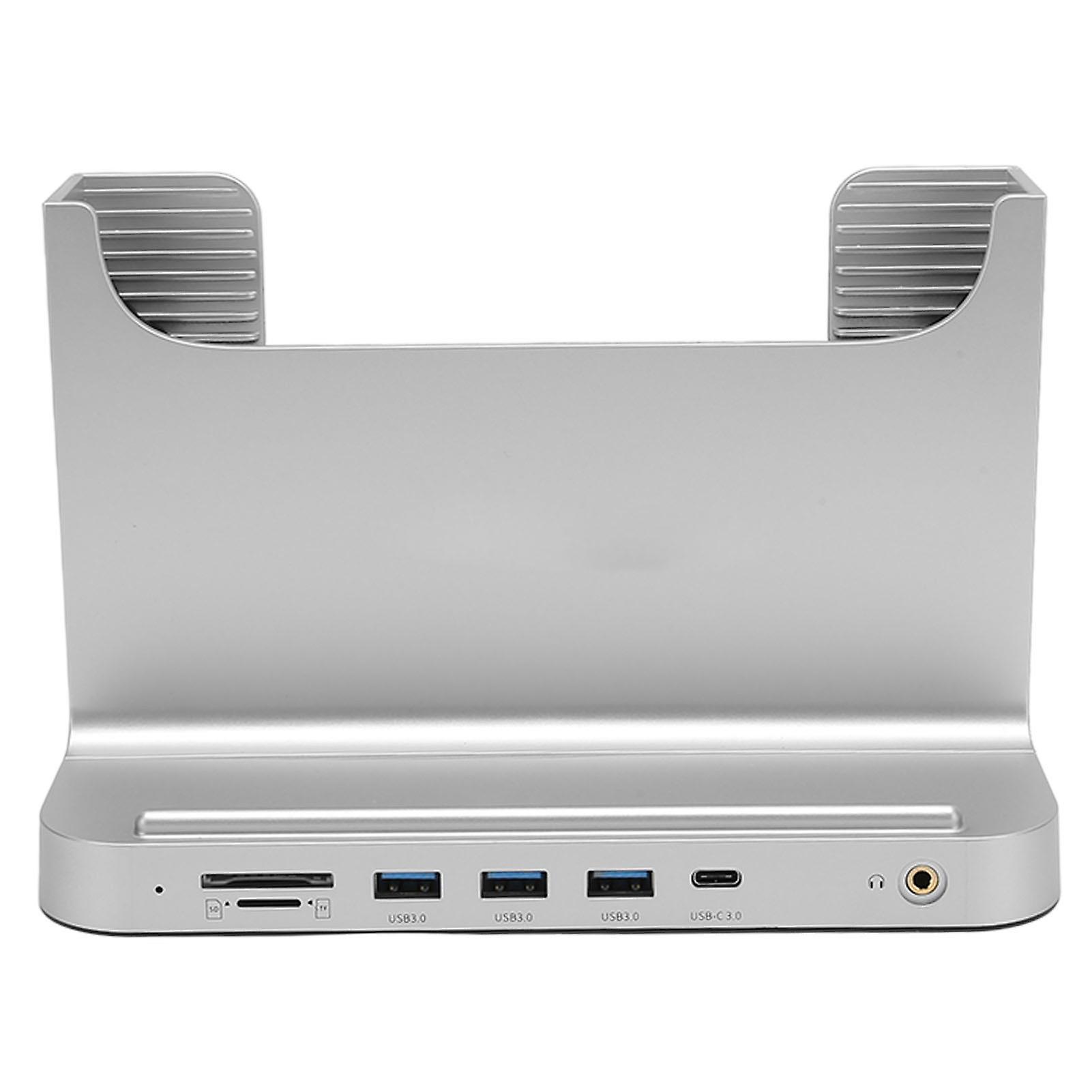 Vertical PC Stand 8-in-1 Docking Station Silver for OS X Mini PC