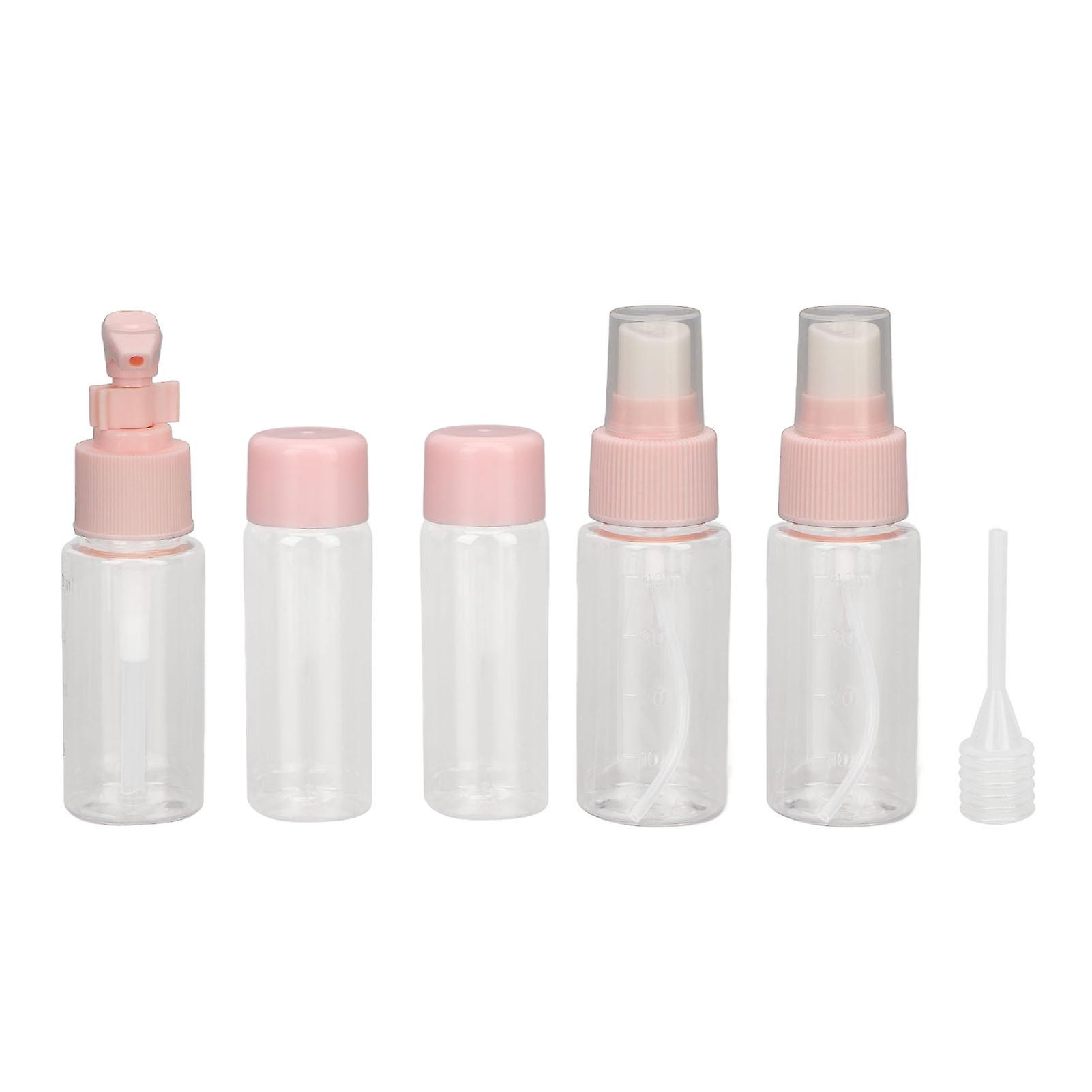 Travel Bottles Kit Clear Leakage Proof Empty Portable Toiletry Containers Set for Lotion Cream Shampoo Pink 