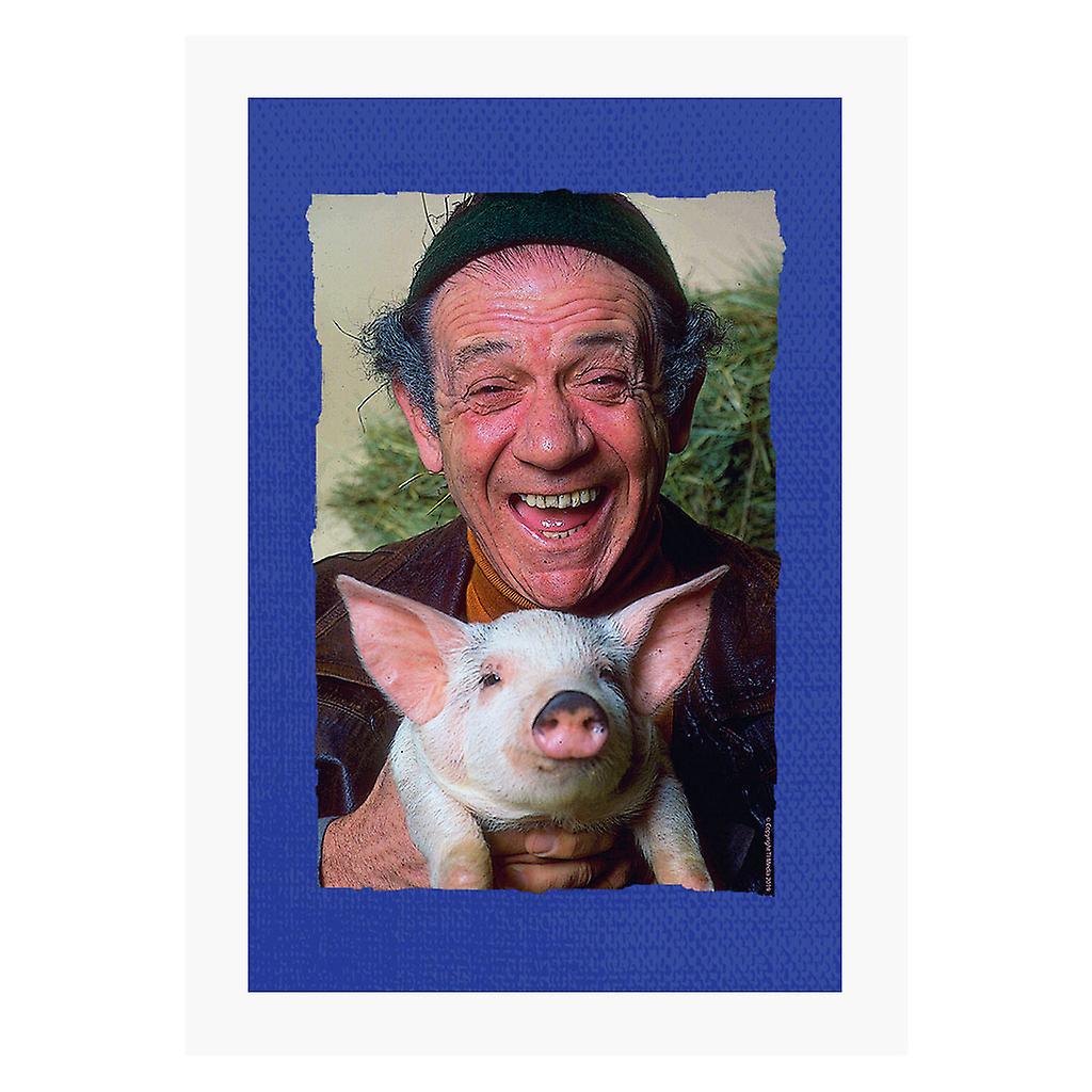 TV Times Sid James Holding A Pig A4 Print
