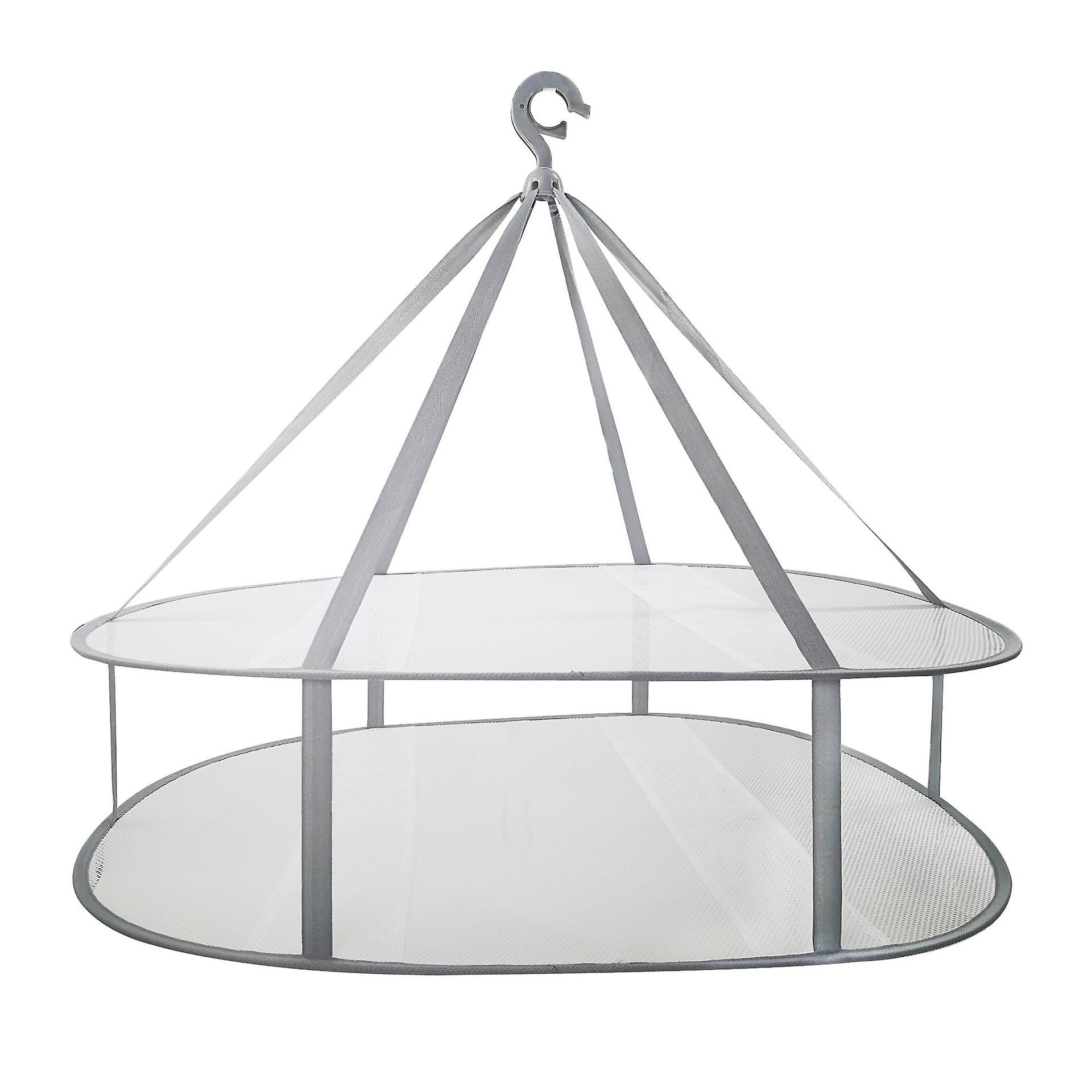 Hanging Sweater Drying Rack, 2 Tier Collapsible Mesh Sweater Hanger