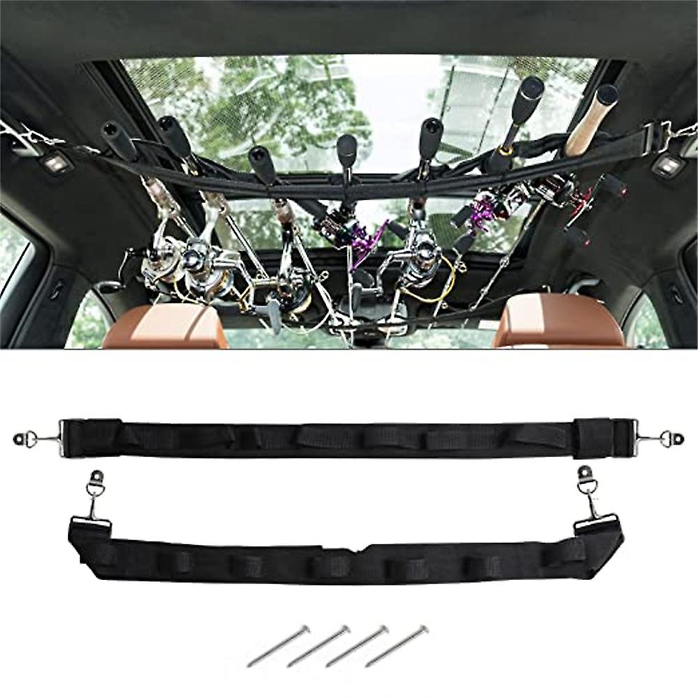 Adjustable length of polyester band (2 bands) for vehicle fishing rod support