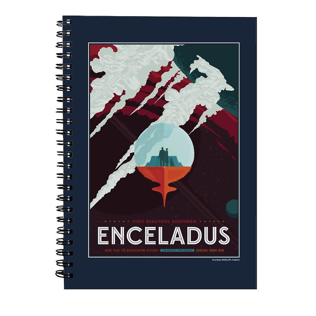NASA Enceladus Interplanetary Travel Poster Spiral Notebook