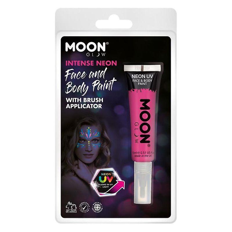 Moon Glow Intense Neon Uv Face Paint Clamshell, With Brush Applicator, 15ml M03123