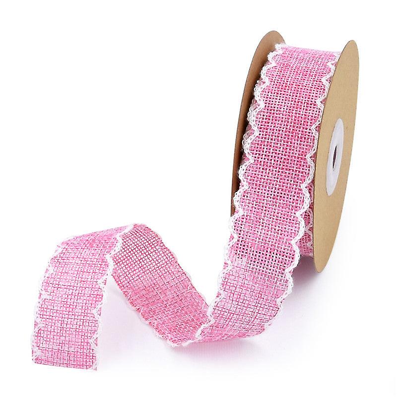 Christmas Packing Materials 2pcs Piping Imitation Linen Belt Fabric Flowers Home Decoration