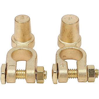 Heavy Duty Car Battery Terminal Connectors - Top Post, Positive & Negative (2 Pack) Universal Fit