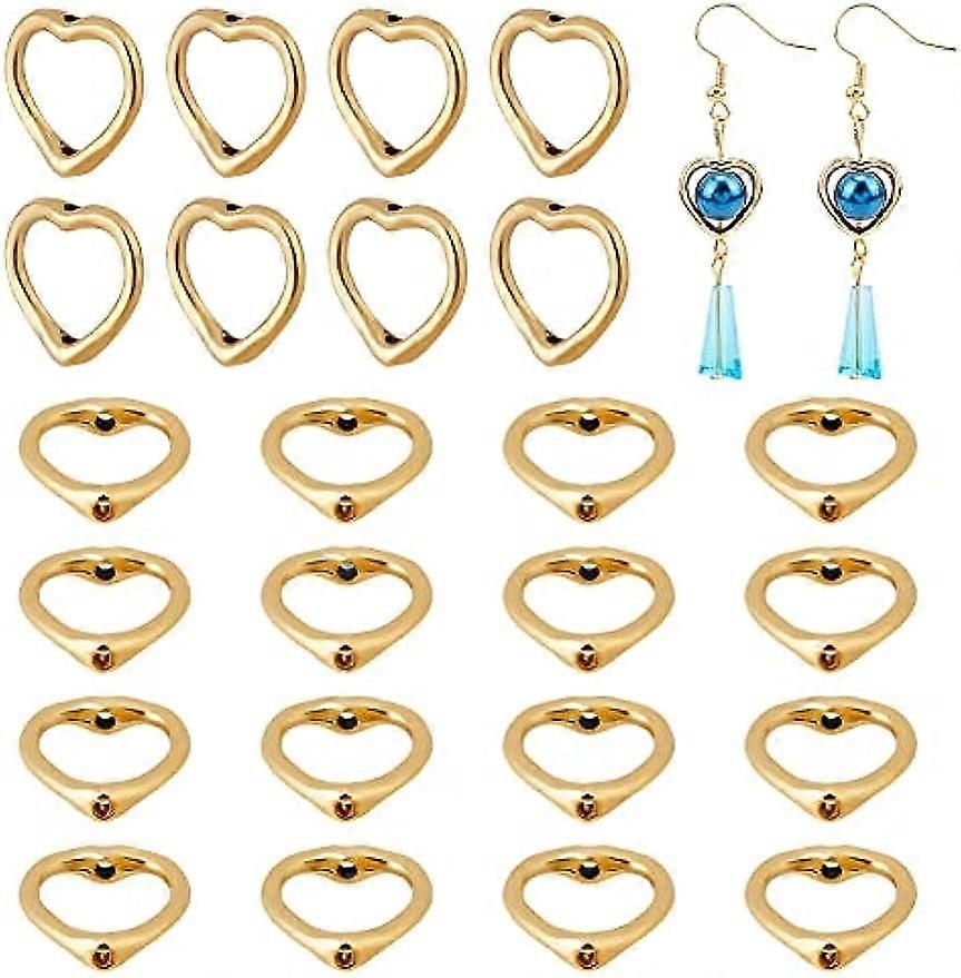 160Pcs Heart Shape Bead Frame Tibetan Style Bead Frame Heart Connectors