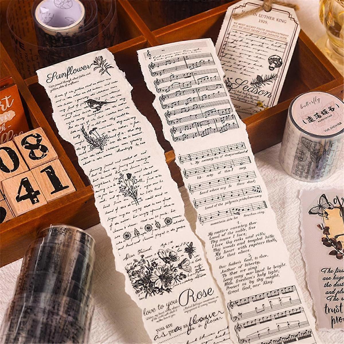 Retro English Alphabet Collage Decorative Tape DIY Notebook Material Notebook Material Sticker A