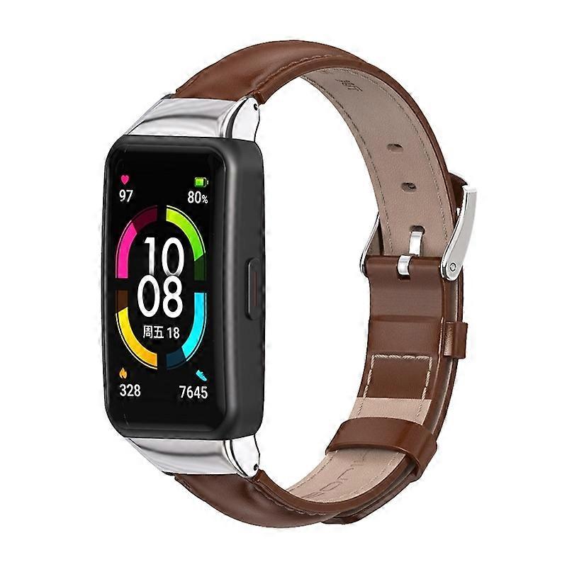 Kohud läder klockarmband för Huawei Band 6 / Honor Band 6