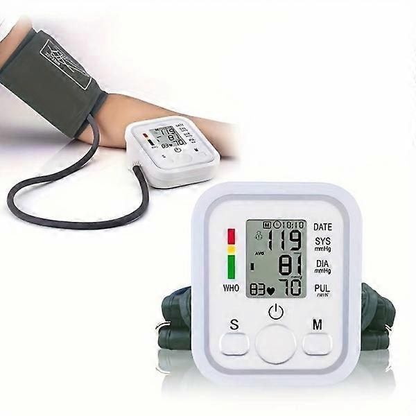 Blood Pressure Monitor for Upper Arm, Digital BP Machine with Memory Functions, White