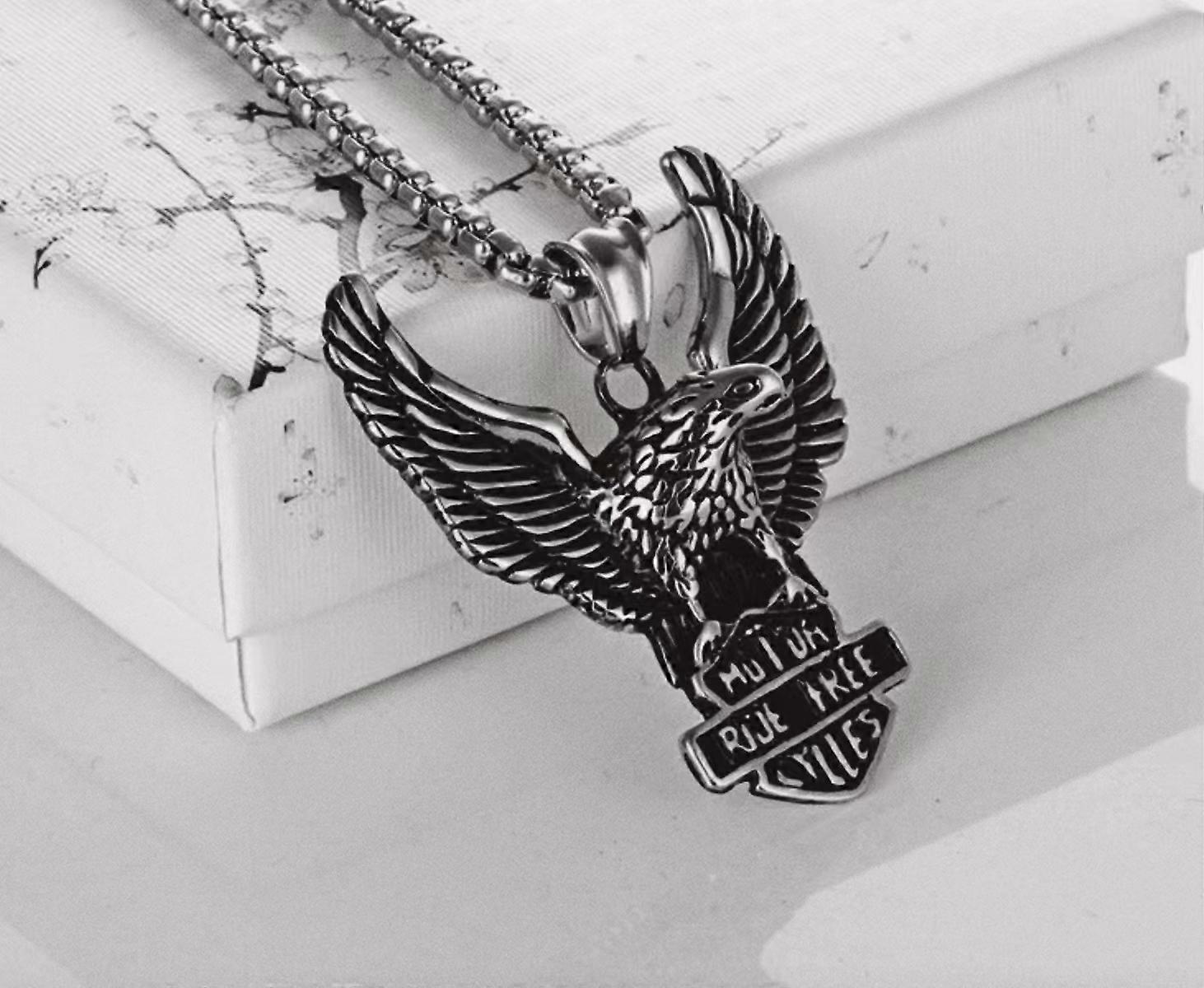 אביזרי רטרו טרנד מכתב נשר תליון נירוסטה גברים שרשרת S תכשיטי פאנק טיטניום פלדה שרשרת תליון נשר