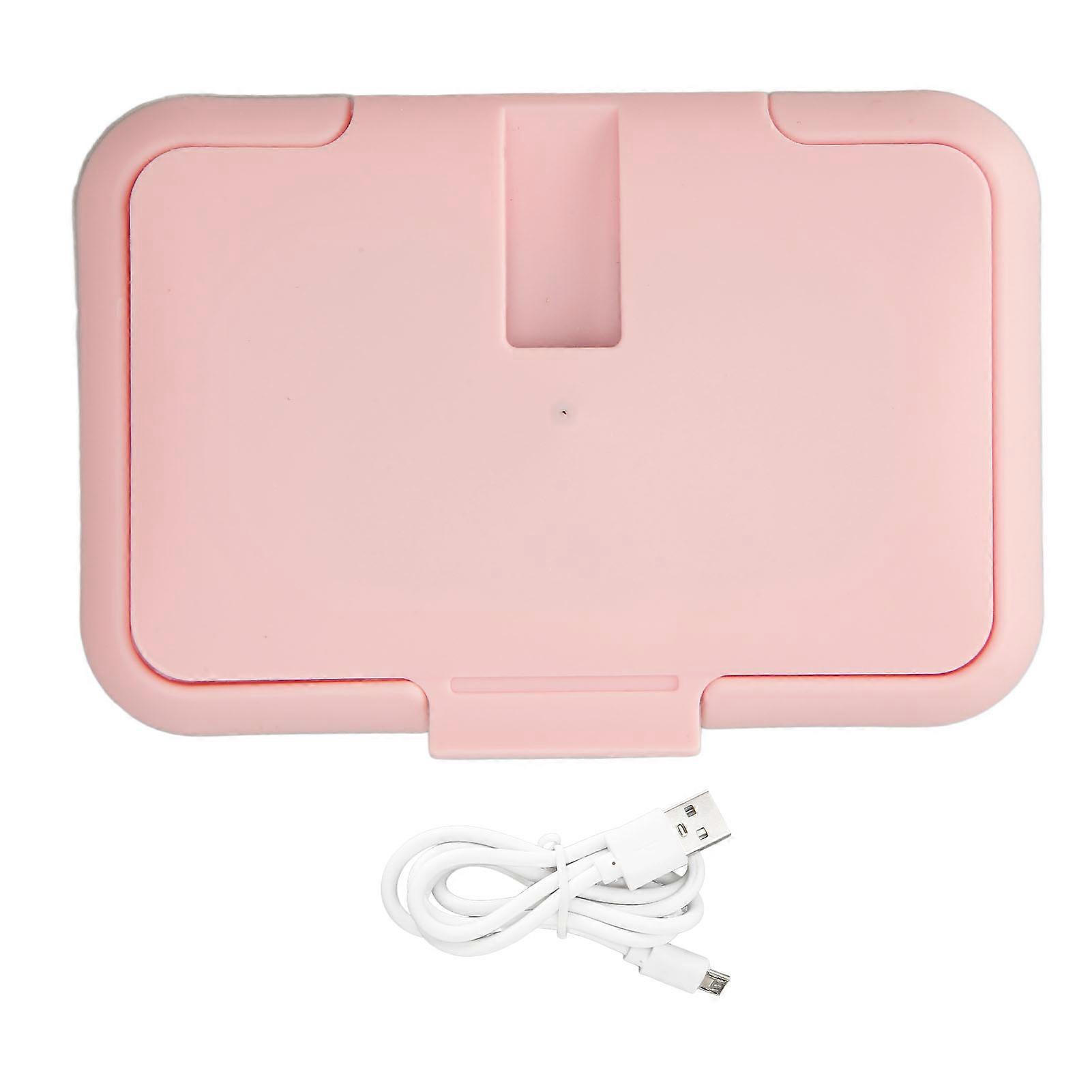 Baby Wipe Warmer Constant Temperature Evenly Heating Portable Usb Wet Wipe Heater Pink