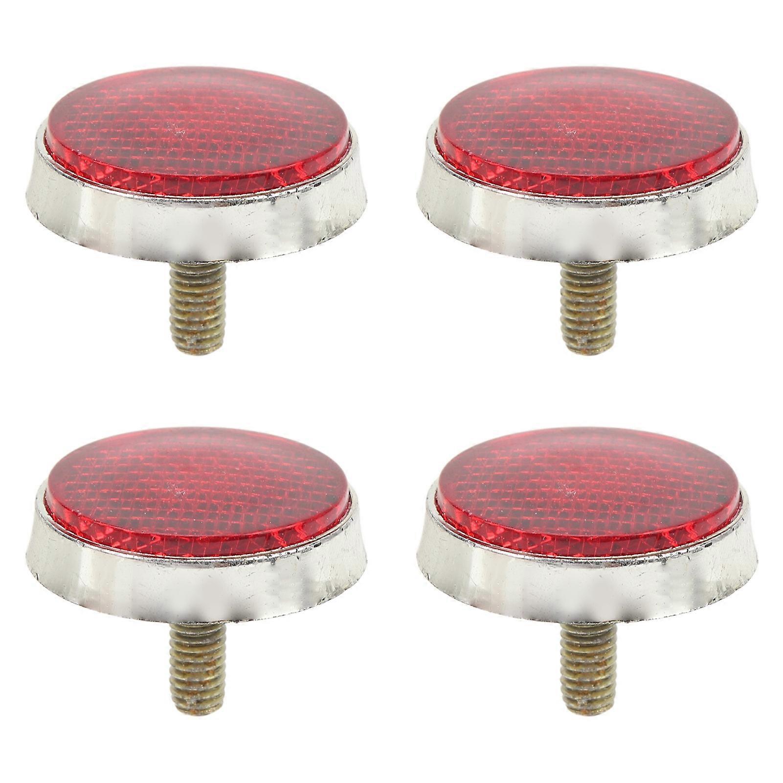 4Pcsラウンドリフレクター42mm高輝度防水スタイリッシュな赤い安全リフレクターM6スレッドバイクATVスクーターバイク用