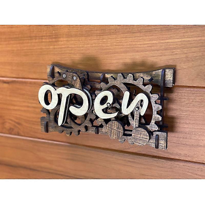 Revolutionary Open-closed Sign Board, Wooden Gear Mechanism Convertible ...