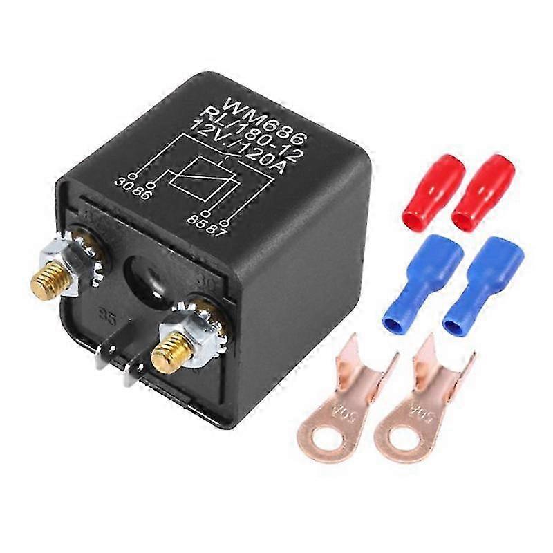 WM686 DC 12V Relay Battery Isolating Relay 12V / 120A Load for Car Trucks Car with Wiring Terminal