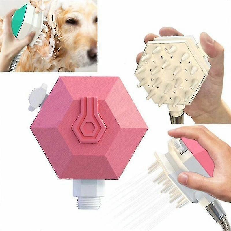 pet shower brush nozzle comb pet shower(pink)