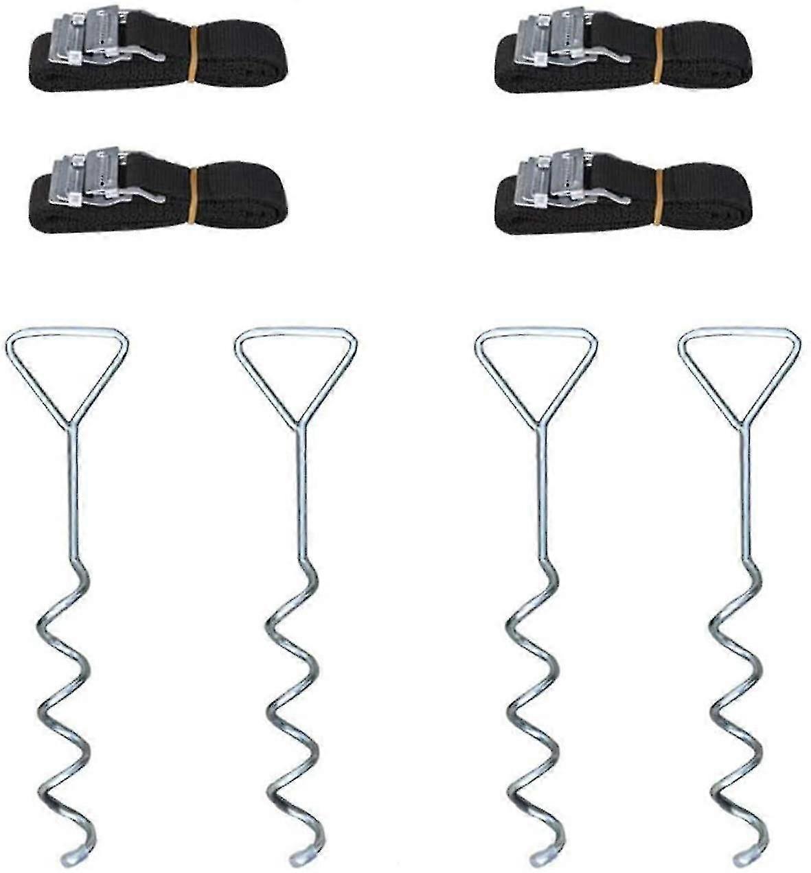 4pcsground anchor wind stakes with rope universal trampoline tie downs