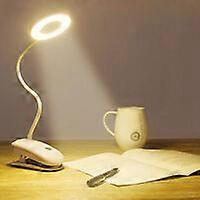 Lampada da scrivania flessibile a collo d'oca con morsetto, touch dimmer, per letto a libro, scrivania e computer - bianco caldo