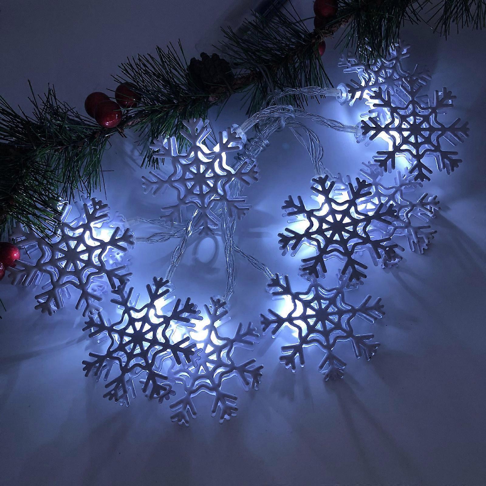 Christmas LED Battery Box Christmas White Snowflake String Christmas Tree Snowman Pendant Decoration